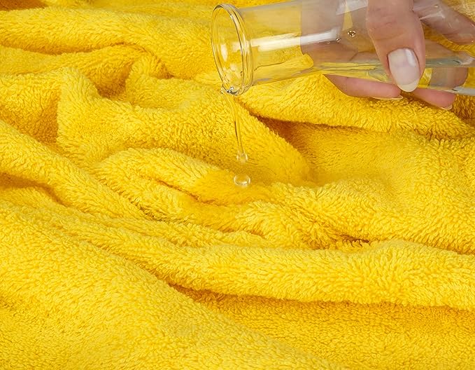 American Soft Linen Luxury 4 Piece Bath Towel Set, 600 GSM 100% Cotton Turkish Bath Towels for Bathroom, 27x54 in Extra Large Bathroom Shower Towels, Yellow
