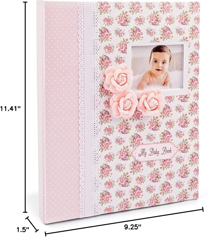 Baby Book Keepsake - Baby Memory Book and Album for Girl, Journal from Pregnancy to First 5 Years, Scrapbook to Record Memories, Milestones and Photos