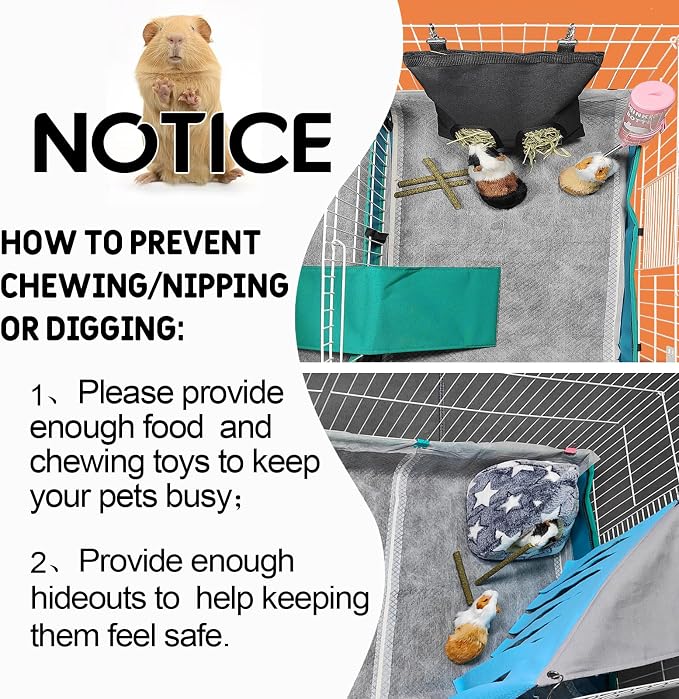 Disposable Guinea Pig Bedding, Cage Liners, Absorbent & Waterproof | Charcoal Odor Control Material, Ideal Pee Pads for Guinea Pigs, Rabbits, Hamsters & Other Small Pets, 18"x31", 50 Count