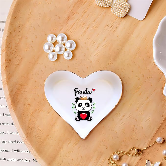 Panda Ring Holder Dish Tray, Gifts For Women Teens Girls, Panda Lovers Themed Stuff Accessories Things Decor Merch, Home Room Ring Earrings Necklace Organizer Holder!