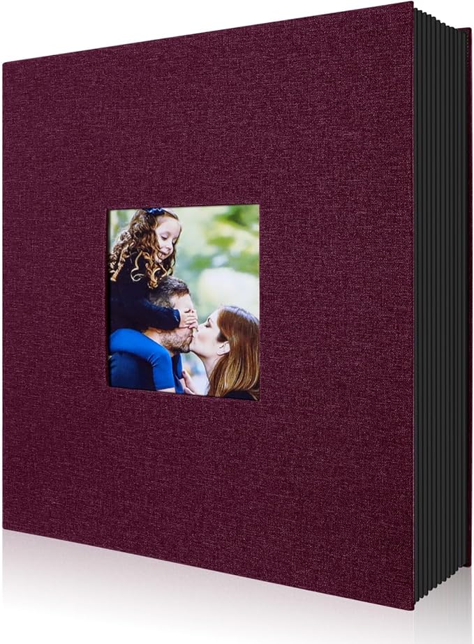Ywlake Photo Album 4x6 400 Pockets Photos, Linen Photo Albums Holds 400 Vertical Pictures Only Purple