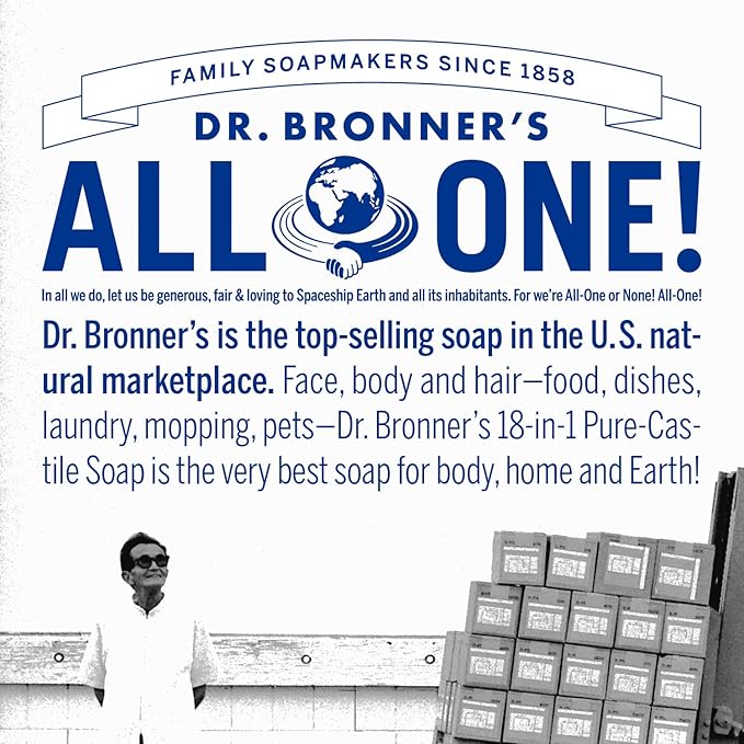 Dr. Bronner's Pure-Castile Magic Liquid Soap (Lavender, 16 Ounce, 2-Pack)- Made with Regenerative Organic Certified Oils, 18-in1 Uses: Face, Hair, Hand & Body Soap, Laundry, Pets- Concentrated, Vegan