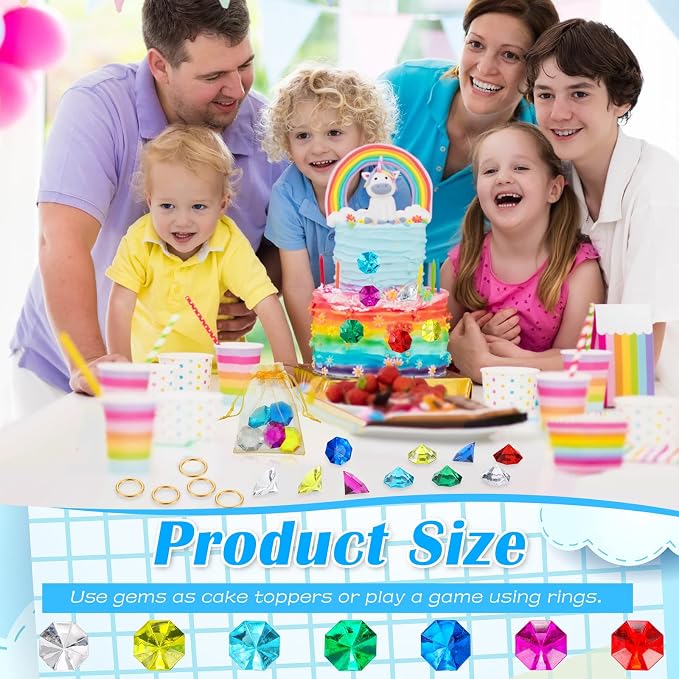 ZCYSRLQIN 12 Pcs Gold Round Ring Set Acrylic Diamond Gemstone Jewelry Alloy Halloween Party Hunting Cake Ornament Gift Bag Blue Hedgehog Power Ring (Classical Style)