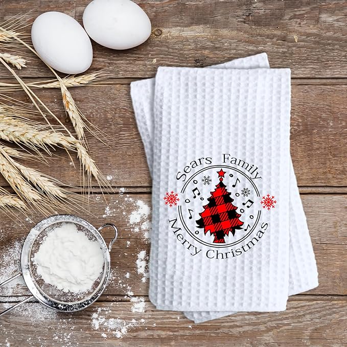 ubmpj Personalized Kitchen Towel Custom Waffle Weave Towel Gift for Housewarming Wedding Friend Birthday