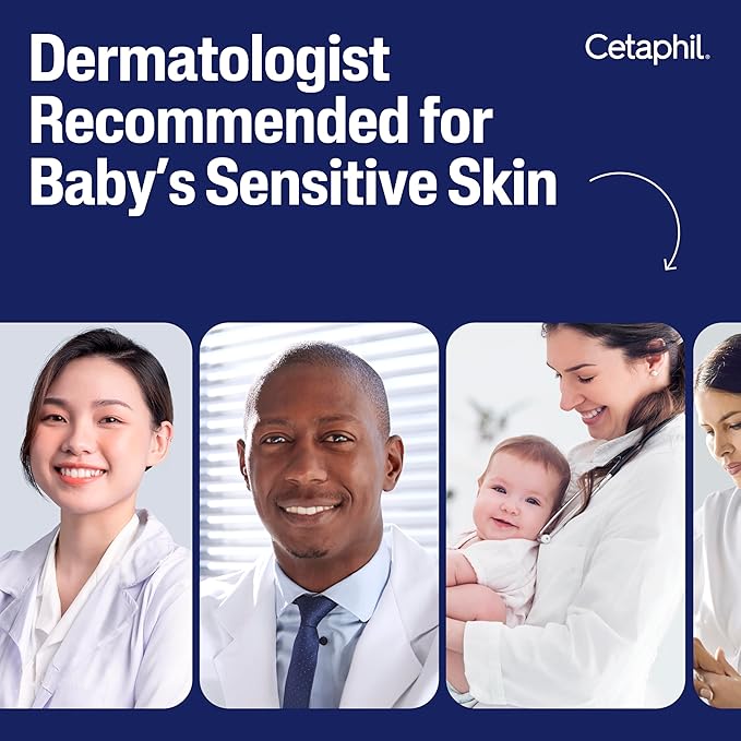 Cetaphil Baby Wash & Shampoo Plus Body Lotion, Healthy Skin Essentials, Head to Toe Hydration for up to 24 Hours, for Delicate, Sensitive Skin, 2-Pack,White