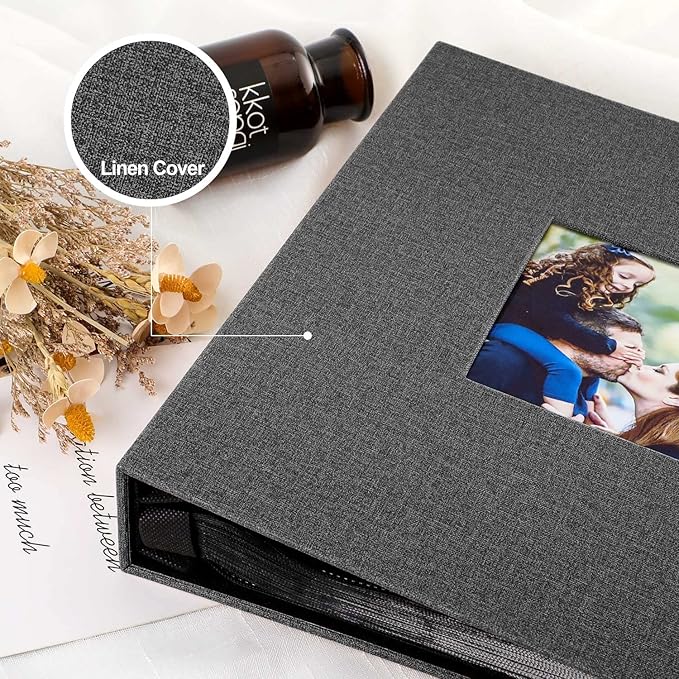 Ywlake Photo Album 4x6 1000 Pockets, Extra Large Capacity Linen Cover Picture Albums Holds 1000 Horizontal and Vertical Photos Black