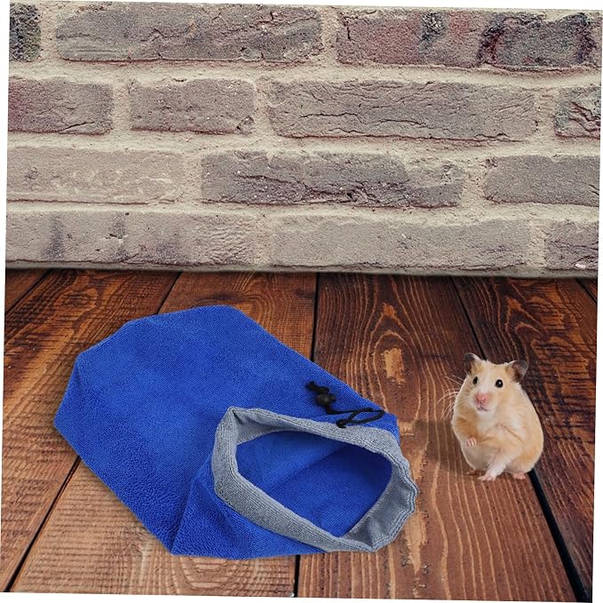 MERRYHAPY Ferret Grooming Towel Flannel Pet Bathrobe Drawstring Quick Dry Absorbent Towel for Small Animals