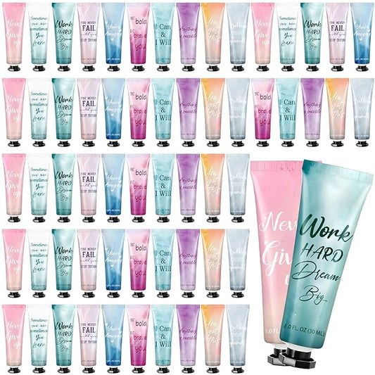 60 Pack Employee Appreciation Team Gifts Bulk Travel Size Hand Cream Inspirational Natural Fragrance Hand Lotion Christmas Winter Thank You Gifts for Women Teacher Nurse Coworker Staff Baby Shower