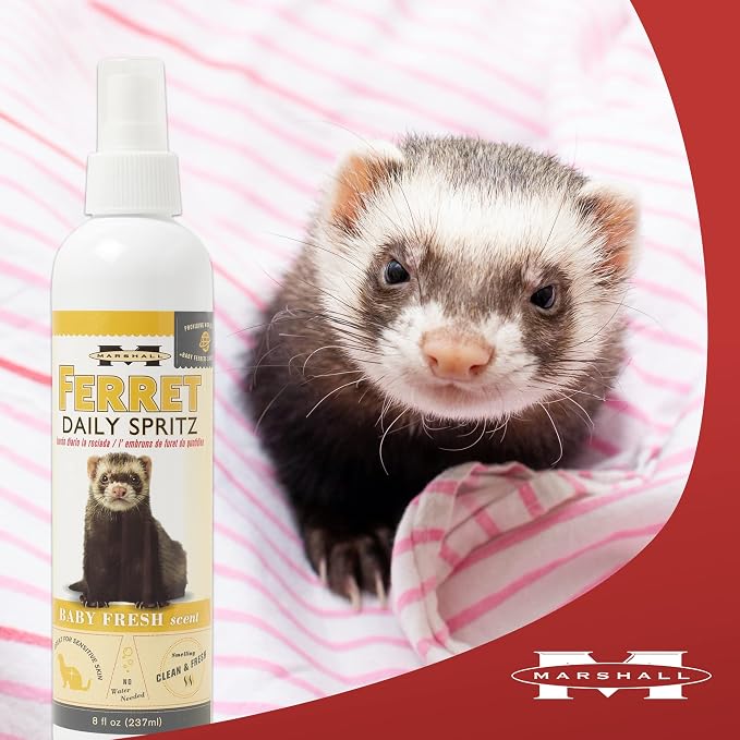 Marshall Ferret Daily Spritz Conditioner – 8 oz – Gentle Hydrating Grooming Spray – Softens, Freshens & Conditions Coat Between Baths – Baby Fresh Scent