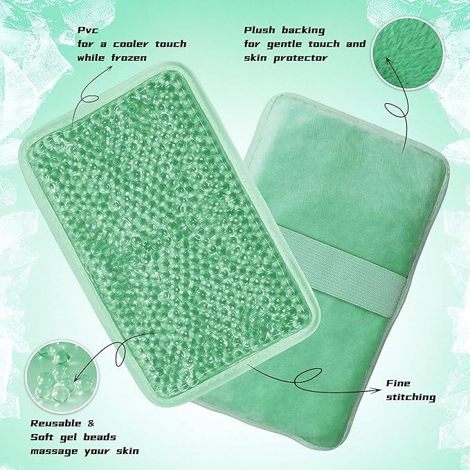 Gel Ice Pack Ice Bag with Strap-Reusable Hot & Cold Pack Compress Therapy for Pain, Swelling,Injuries of Knee, Shoulder, Foot, Back, Ankle, Neck, Hip, Elbow,Wisdom Tooth (1 pcs.Green)