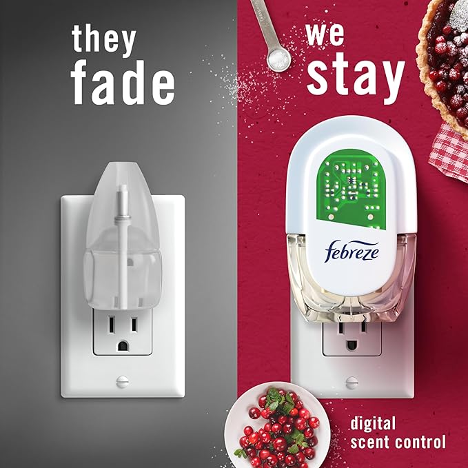 Febreze Plug In Air Freshener Scented Oil Refill Cranberry Crumble, 4ct