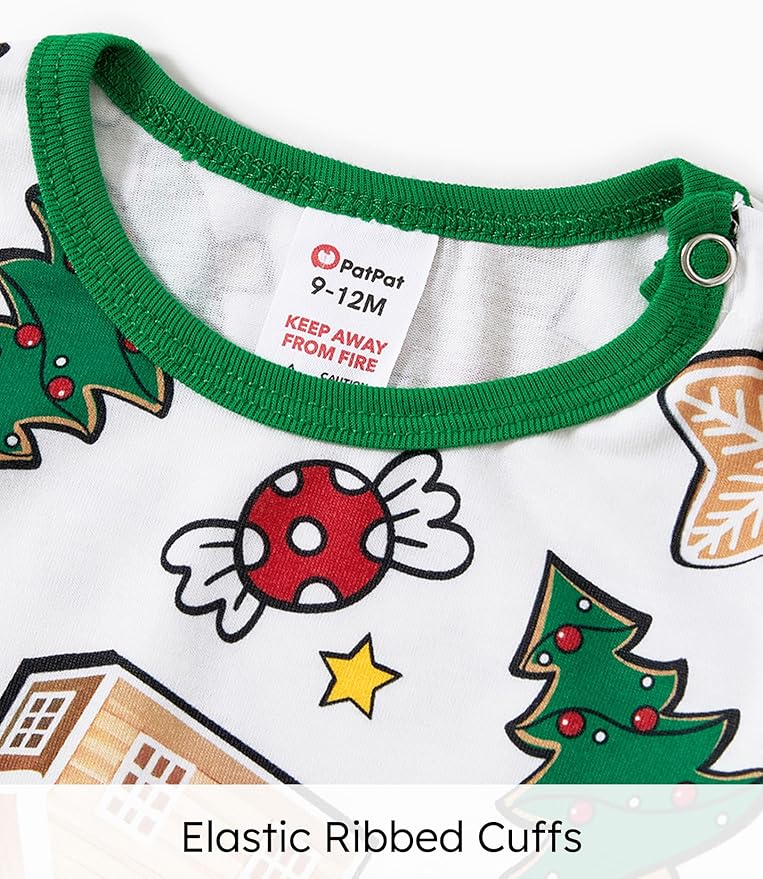 PATPAT Christmas Family Matching Pajama Sets Includes Christmas Socks - Perfect for Family Photos & Holiday Celebrations