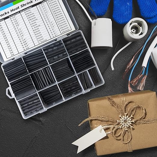 ASHINER Black Heat Shrink Tubing Kit - 580Pcs EVA Material in 11 Sizes - Ideal for Electrical Insulation, Repairs, and Wire Connectors with User-Friendly Design and Storage Case