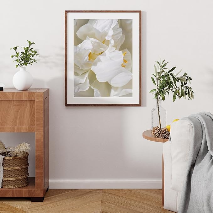23x29 Oak Wood Frame, 23"x29" Poster Frame, 23 x 29 Picture Frames with Mat for 19x25, Rustic Wood Frames 23 by 29 with Real Glass, 23" x 29" Art Frame, 23x29 Puzzle Frames (Walnut Color, 1 Pack)