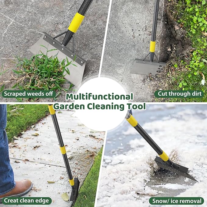 Garden Flat Shovel,Floor Scraper, 88" Long Multifunctional Garden Cleaning Shovel Weeding Tool,Heavy Duty Floor Scraping Tool,Metal Weeding Scraper for Lawn Edging, Snow Ice Removal Scrapers