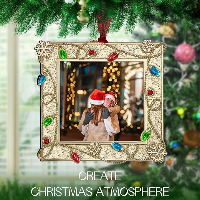LARAINE Picture Photo Frame Christmas Metal 2025 Christmas High Definition Glass Display Pictures for Tabletop Home Decorative Holiday Gift