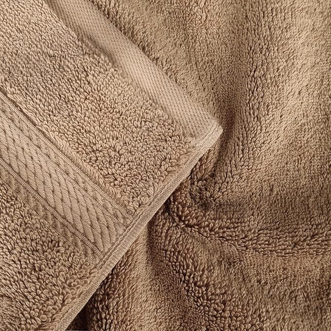 BLUENILEMILLS Premium Towel Collection, Egyptian Cotton Towels for Shower and Bathroom 2-Piece Bath Sheet Set, 34" x 68", Latte by Blue Nile Mills