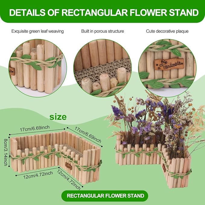 Hamster Cage Sprays Flower Foraging Holder - Natural Wood Feeding Stand, Small Pet Habitat Accessories for Hamsters Mouse Guinea Pig Dwarf Gerbils Syrian Mice (Leaf - L Shape)