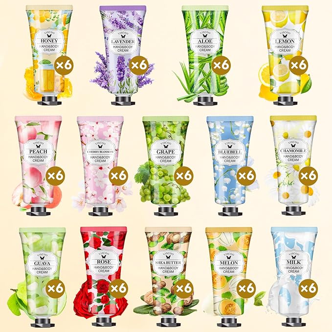 84 Pack Hand Cream Gifts Set for Women, Stocking Stuffers for Women Teengirls, Christmas Gifts, Bulk Gifts, Small Gifts,Mini Moisturizing Hand Lotion Travel Size in Bulk for Dry Cracked Hands