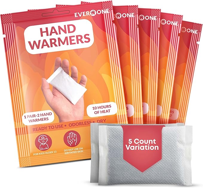 Hand Warmers - Long-Lasting, Safe, Natural, Odorless Air-Activated Warmer