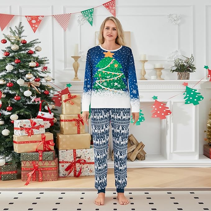 WephuPSho Christmas Family Matching Pajamas, Festive Xmas Jammies Sets for the Whole Family, Holiday Pjs Christmas