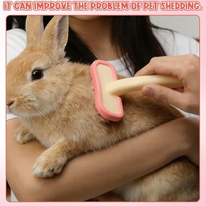 Rabbit Brush, Soft Silicone Small Animal Massage Comb, Practical Bunny Brush for Grooming, Bunny Grooming Kit Supplies Suitable for Cats Puppies & Other Pets