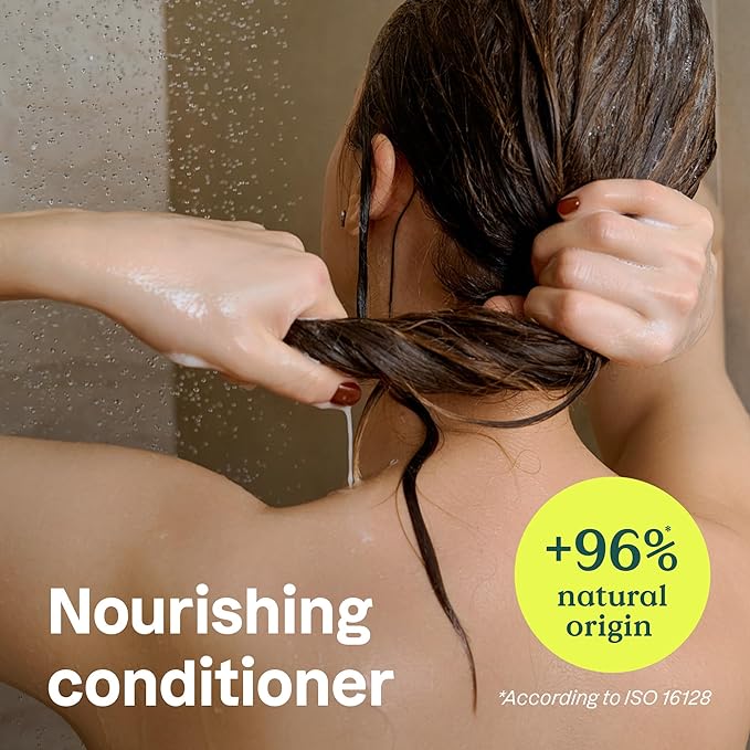 Bundle of ATTITUDE Nourishing Hair Shampoo and Conditioner, For Dry and Damaged Hair, Naturally Derived Ingredients, Vegan and Plant Based, Grapeseed Oil and Olive Leaves