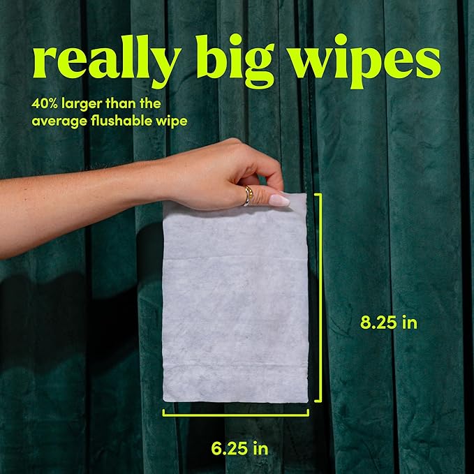 goodwipes Flushable Butt Wipes - Vitamin E & Aloe - Sewer & Septic Safe - Extra Large Adult Wet Wipes For Women & Men - Bathroom Essentials - Botanical Bliss, 418 Count (8 Packs + 1 Travel)