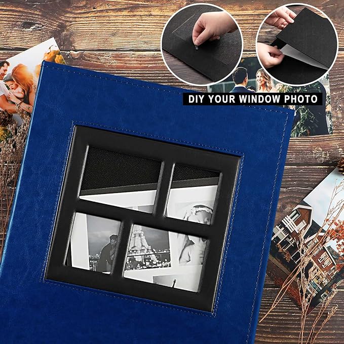 Ywlake Photo Album 4x6 600 Pockets Photos, Extra Large Capacity Family Wedding Picture Albums Holds 600 Horizontal and Vertical Photos Blue