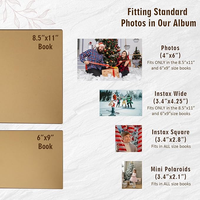 Personalized Wooden Photo Album, Family Christmas Memory Photo Album, Custom Couples Album Scrapbook for Treasured Family, Daughter, Friendship Christmas Gifts
