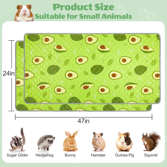 Unicorn Catcher 2 Pack Washable Guinea Pig Cage Liner, Waterproof Bedding | Reusable Absorbent Bedding For Rabbits, Hamsters, And Hedgehogs With A Leak-Proof Design To Keep Cages Dry And Clean