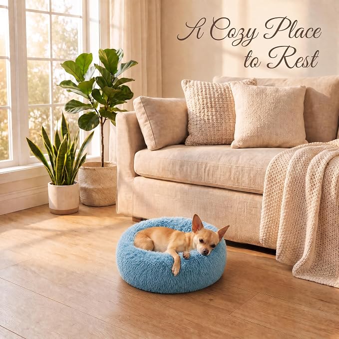 Marshmallow Cat Bed for Small New Born Kitten, Indoor Cats Plush Puppy Bed 15.7 Inches