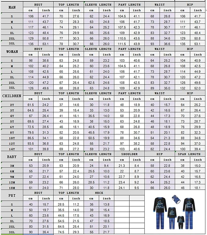 2024 Family Matching Pajamas Sets - Christmas Pjs Sleepwear Outfits for Holiday & Xmas Party