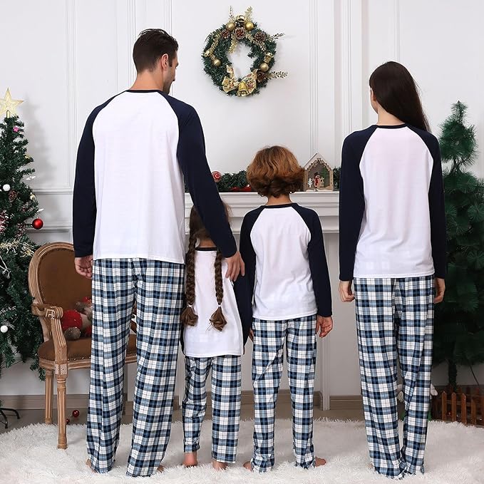 ANGELGGH Matching Christmas Pajamas for Family, Cute Vacation PJs Sets for Couples/Women/Men, Xmas 2 Piece Jammies Sleepwear