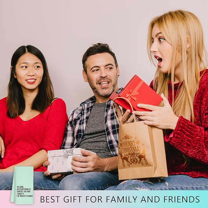 Funny Kitchen Towels - As Long As Everything is Exactly The Way I Want It I'm Totally Flexible Decorative Hand Towels for Bathroom, Funny Dish Towels for Kitchen, Sage Green Towel