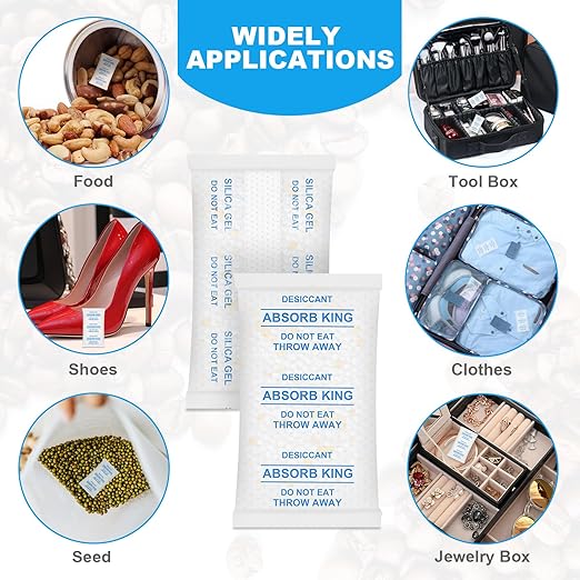 Desiccant Packs, 1 Gram 250 Packs Silica Gel Packets, Premium Color Indicating Moisture Absorbers for Food, Seeds, Jewelry, Electronics Storage