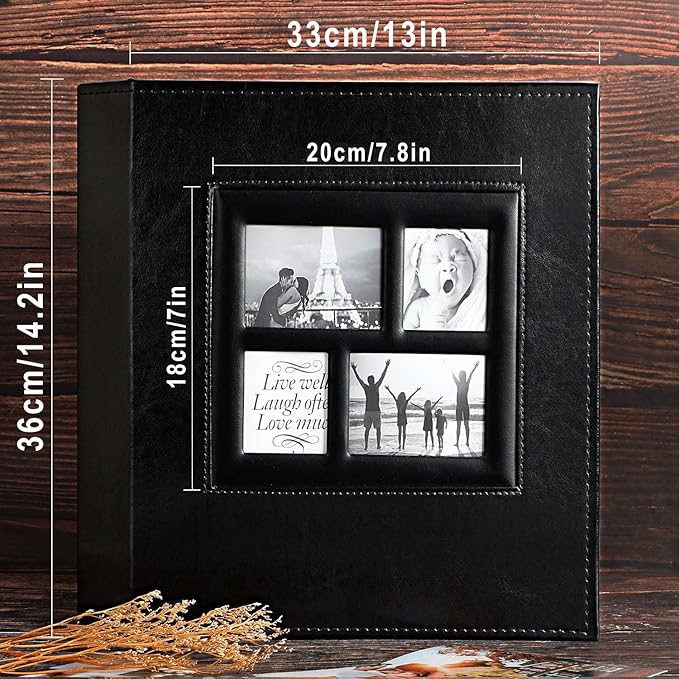 Ywlake Photo Album 4x6 600 Pockets Photos, Extra Large Capacity Family Wedding Picture Albums Holds 600 Horizontal and Vertical Photos Black