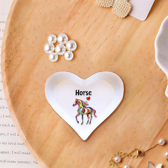 Horse Ring Holder Dish Tray, Gifts For Women Teens Girls, Horse Lovers Themed Stuff Accessories Things Decor Merch, Home Room Ring Earrings Necklace Organizer Holder!