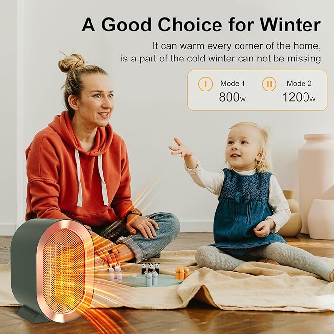 Indoor Electric Portable Space Heater, 1200W Personal Desk Heater, Fast Quiet Heating Ceramic for Small Room,Bedroom and Office Use (Pink)