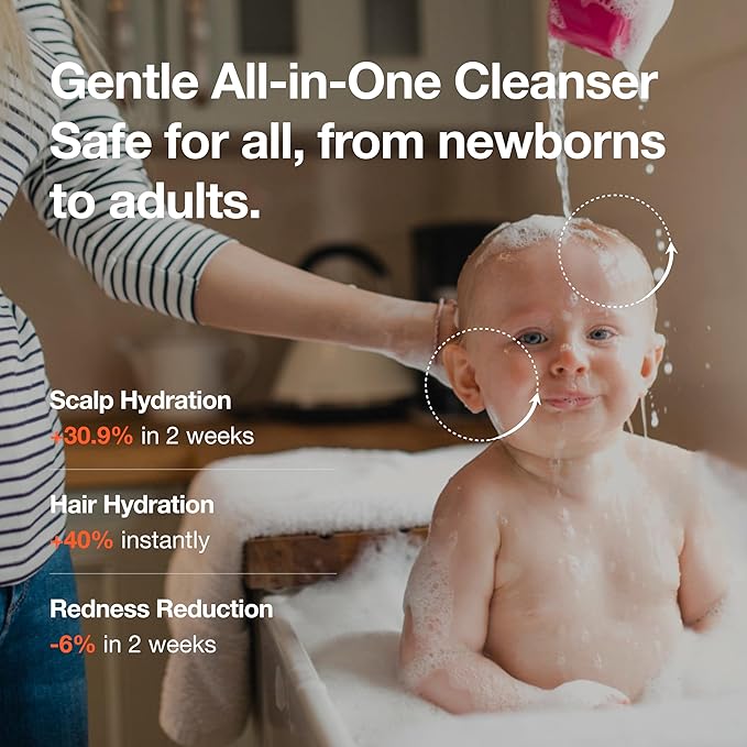 Tear-Free Korean Baby Skincare Set – 2-in-1 Organic Shampoo & Wash + Cream & Lotion, Safe & Soothing Hydration, Gentle, EWG Verified, Non-Toxic