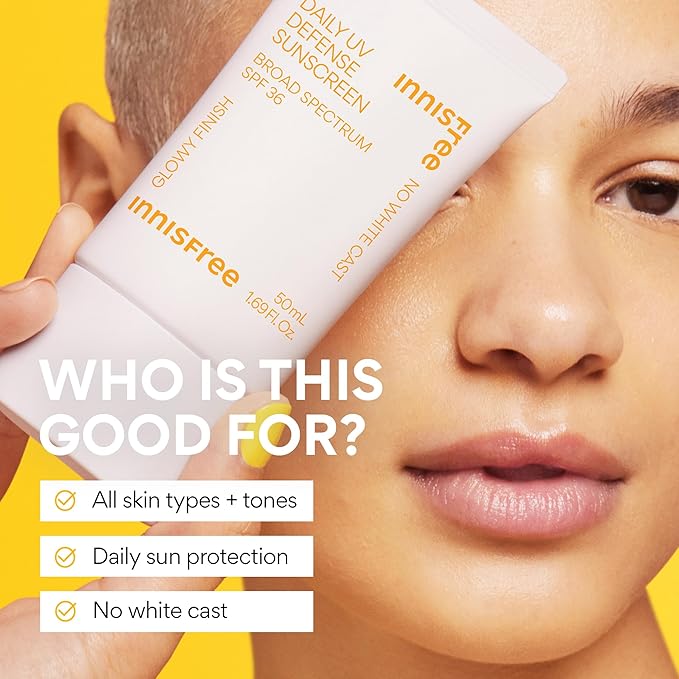 Innisfree Daily UV Defense SPF 36 – Korean Face Sunscreen, Invisible Finish, Broad Spectrum, No White Cast, Lightweight, Hydrating, Available in Gift Sets