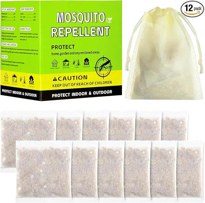 Mosquito Repellent Outdoor Patio, Mosquito Control Indoor, Mosquito Deterrent for Yard/Camping/Home/Travel 12-Pack