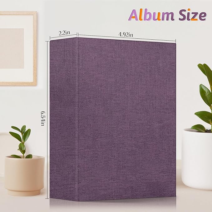 Popotop Photo Album 4x6 100 Pockets for Wedding Gifts,Linen Hardcover Picture Albums for Family Anniversary Baby Vacation Pictures