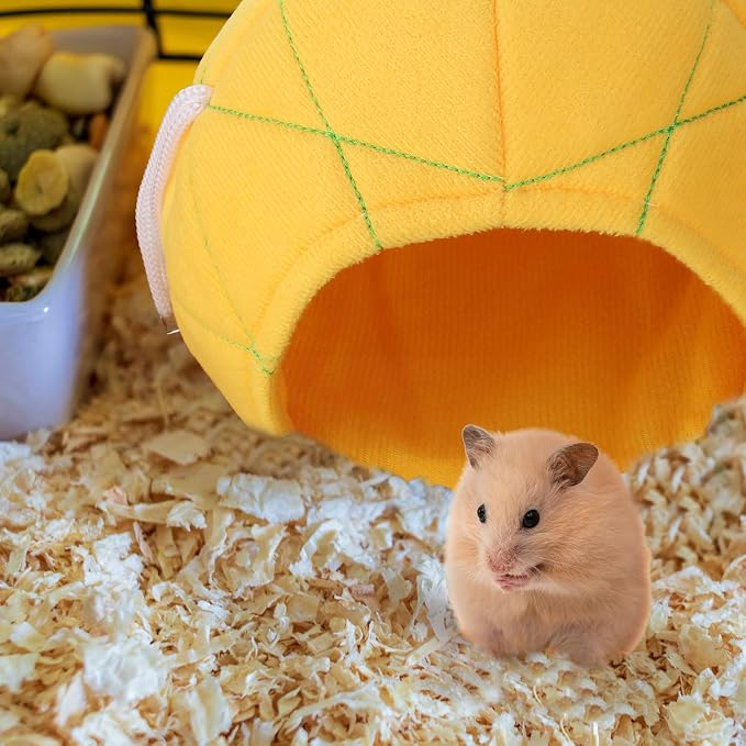 Jetec 2 Pcs Hamster Hammock Hanging Bed for Small Pets | Bed for Hamster Guinea Pig Rat Chinchilla, Banana Pineapple Hanging Nest, Sleep Play Hideout in Small Pet Cage