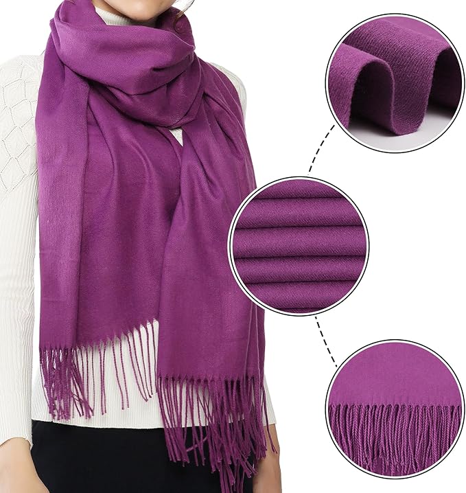 RIIQIICHY Women's Scarf Pashmina Shawls and Wraps for Evening Dress Bridesmaid Wedding Bridal Winter Warm Long Large Scarves