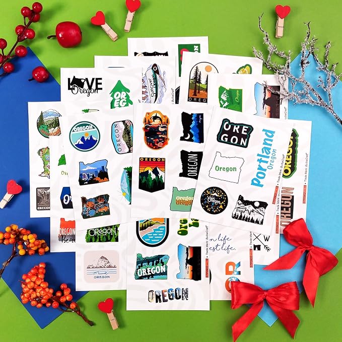 Oregon Stickers and Decals for Water Bottles & Laptop, Scrapbook - Oregon Gifts and Souvenirs Laptop Decals, Gifts for Women & Men