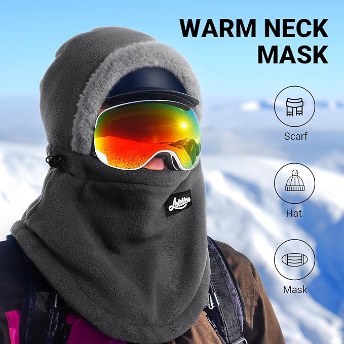 Balaclava Ski Mask for Women Winter Fleece Windproof Face Mask Neck Warmer Scarf Helmet Hood Outdoor