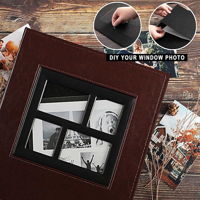 Ywlake Photo Album 4x6 500 Pockets Photos, Extra Large Capacity Family Wedding Picture Albums Holds 500 Horizontal and Vertical Photos Brown