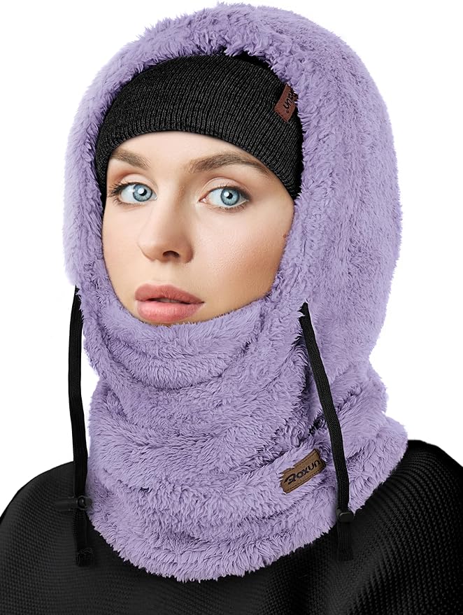 Ski Mask Fleece Balaclava, Windproof Face Mask Winter Warm Neck Cover Hat Hood for Men Women