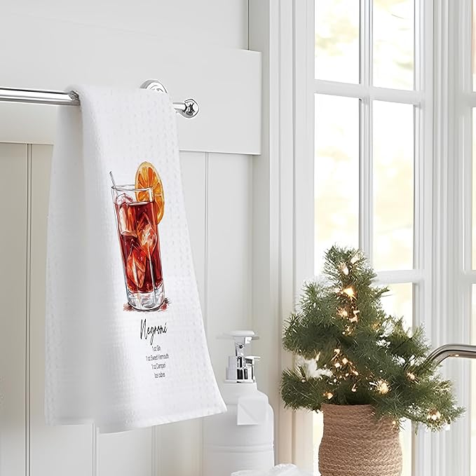 Cocktail Negroni Gifts Kitchen Towels, Cocktail Negroni Dish Tea Hand Towels for Kitchen Bar Decor, Gifts for Bartenders, 16x24 Inch